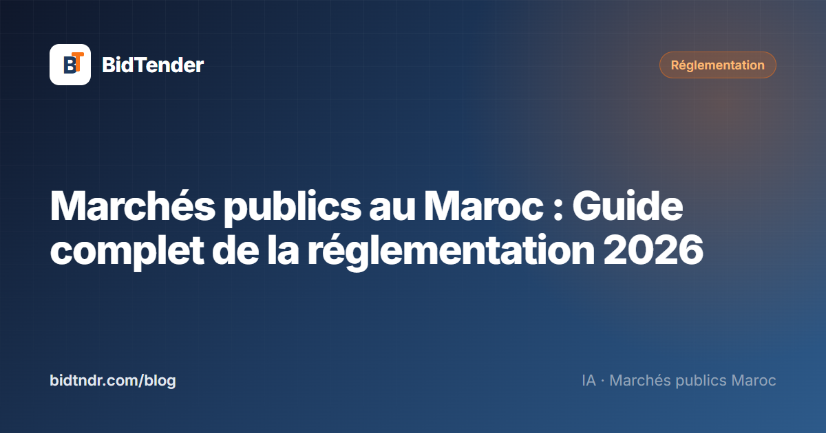 Marchés publics au Maroc : Guide complet de la réglementation 2026