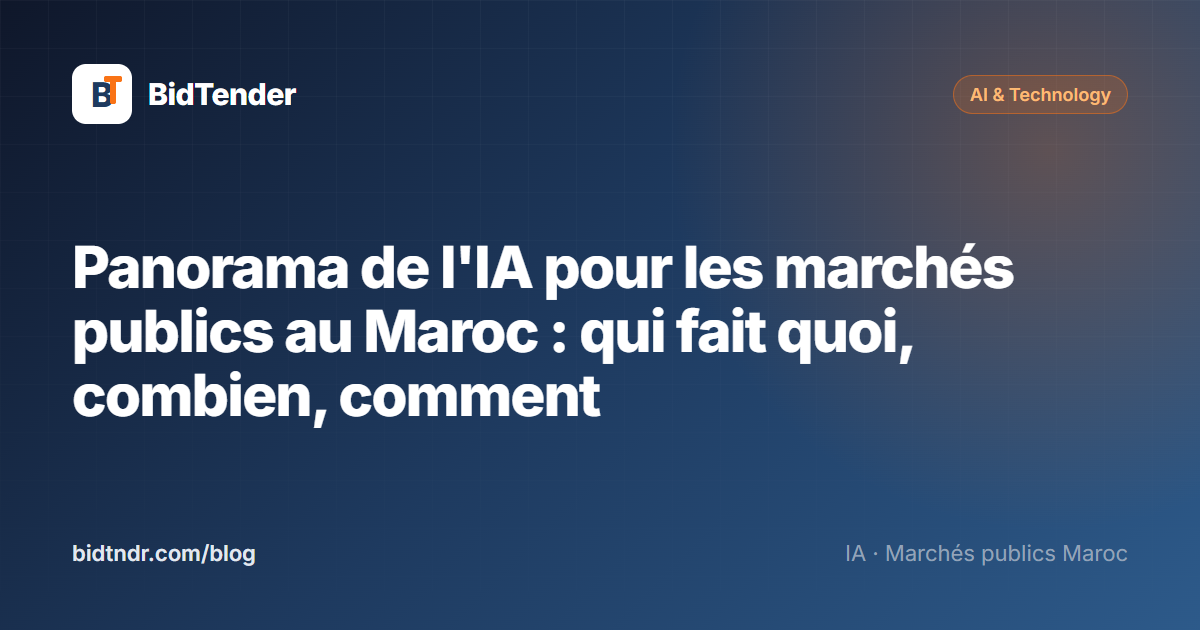 Panorama de l'IA pour les marchés publics au Maroc : qui fait quoi, combien, comment