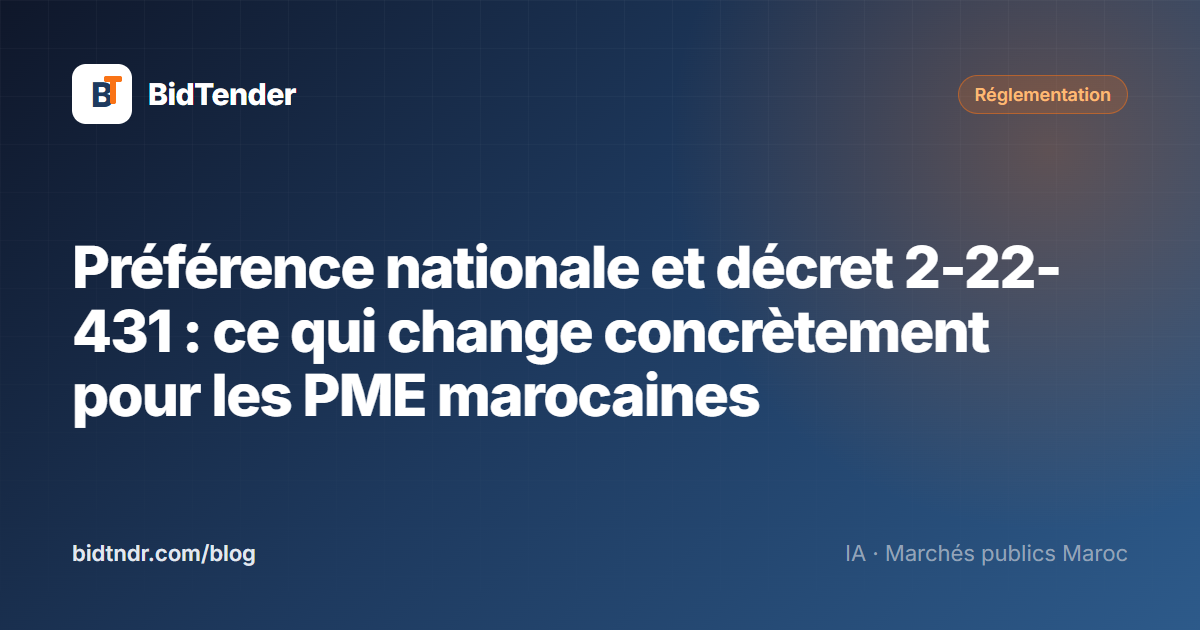 Préférence nationale et décret 2-22-431 : ce qui change concrètement pour les PME marocaines