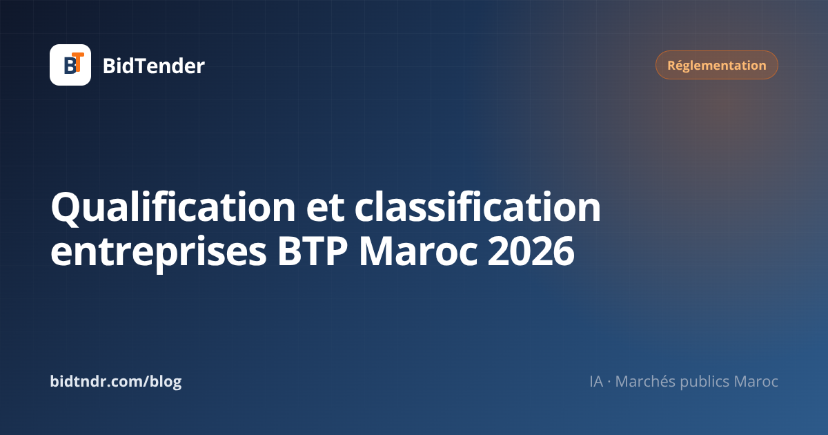 Qualification et classification entreprises BTP Maroc 2026